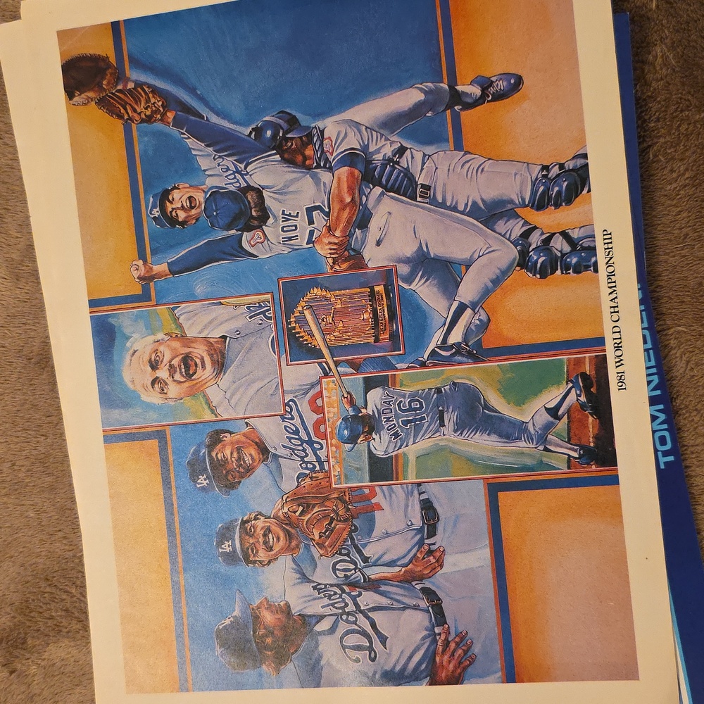 VINTAGE (All 11 Sold In Lot) 1981 World Championship Dodgers Posters